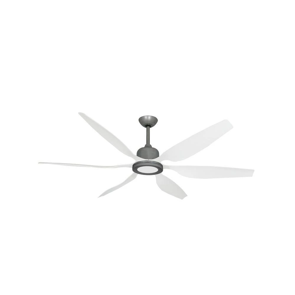 Titan II Wi-Fi 66 in. Integrated LED Indoor/Outdoor Brushed Nickel/PW Smart Ceiling Fan with Remote Control by TroposAir - Image 2