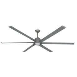 Titan II Wi-Fi 84 in. Indoor/Outdoor Brushed Nickel Smart Ceiling Fan and LED Light with Remote Control by TroposAir