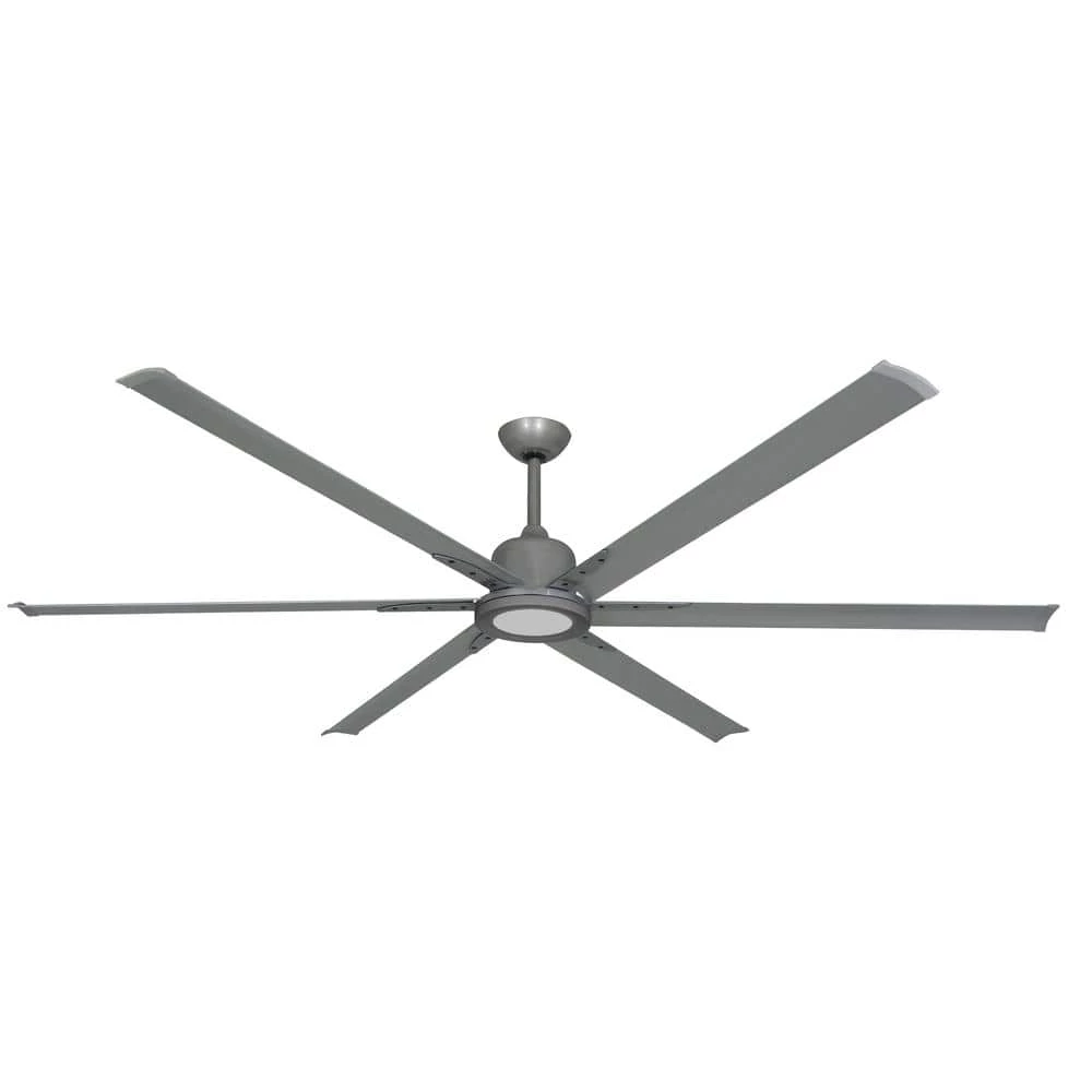 Titan II Wi-Fi 84 in. Indoor/Outdoor Brushed Nickel Smart Ceiling Fan and LED Light with Remote Control by TroposAir