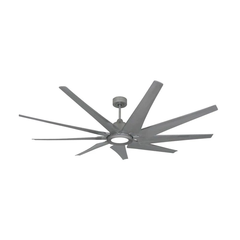 Liberator WiFi 72 in. LED Indoor/Outdoor Brushed Nickel Smart Ceiling Fan with Light with Remote Control by TroposAir