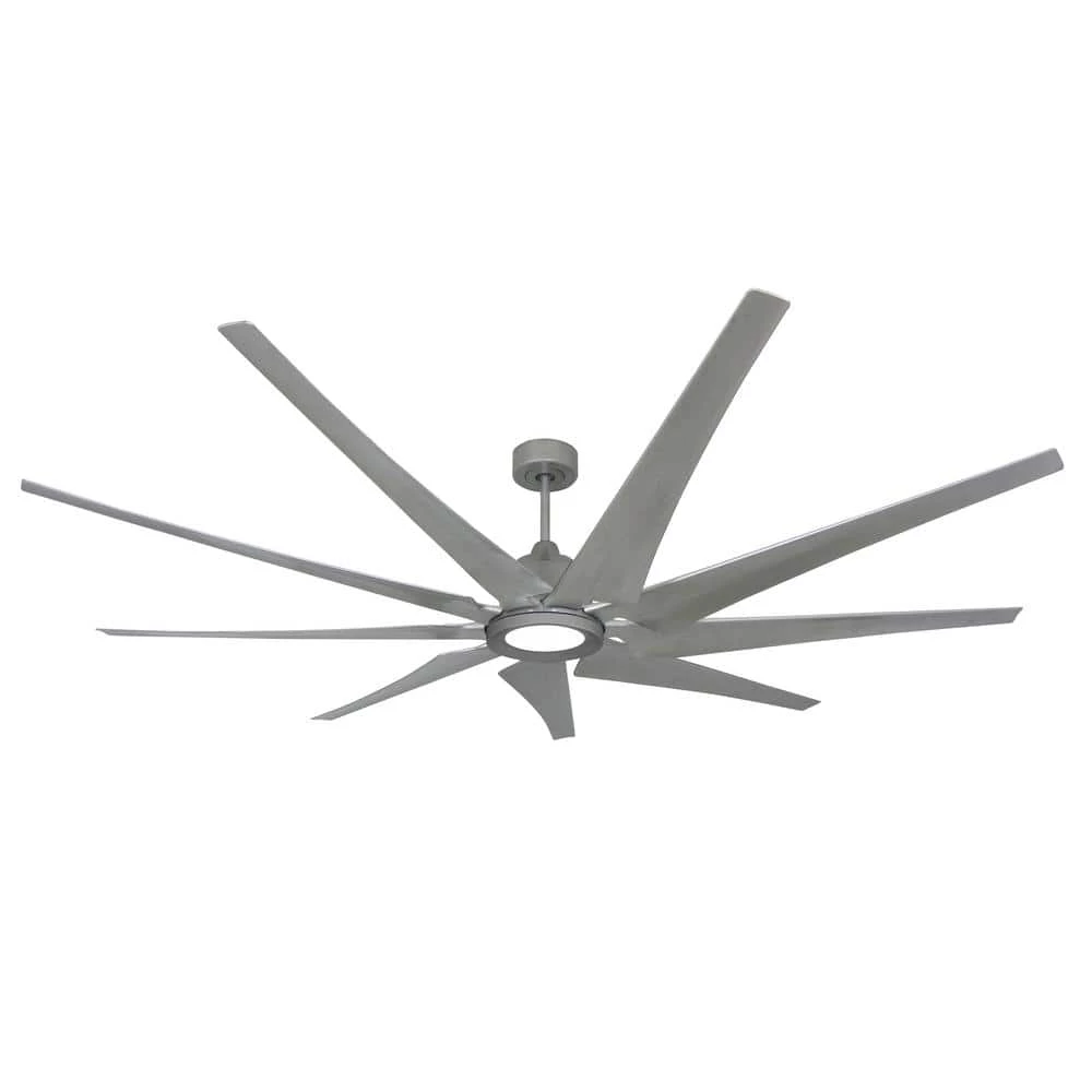 Liberator WiFi 82 in. LED Indoor/Outdoor Brushed Nickel Smart Ceiling Fan with Light with Remote Control by TroposAir