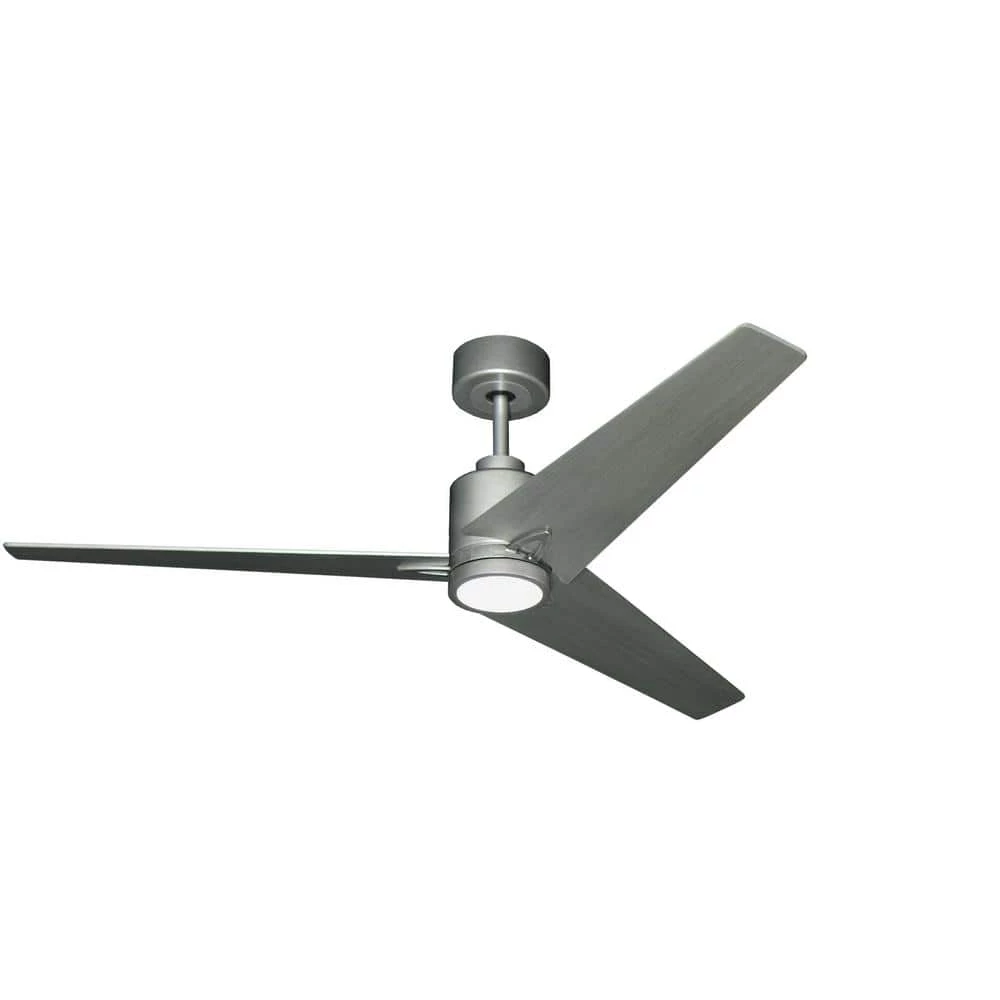 Reveal WiFi 52 in. Integrated LED Indoor/Outdoor Brushed Nickel Ceiling Fan with Light with Remote Control by TroposAir