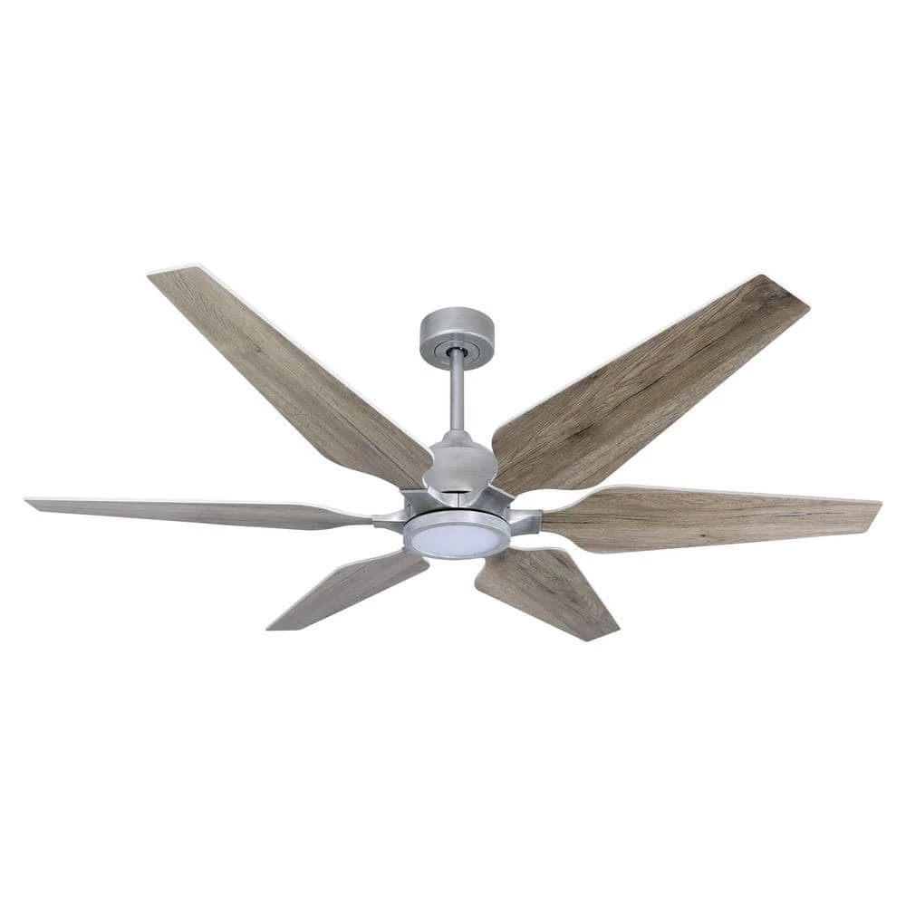 Optum 60 in. Integrated LED Indoor/Outdoor Brushed Nickel Smart Ceiling Fan with Light and Remote Control by TroposAir - Image 2