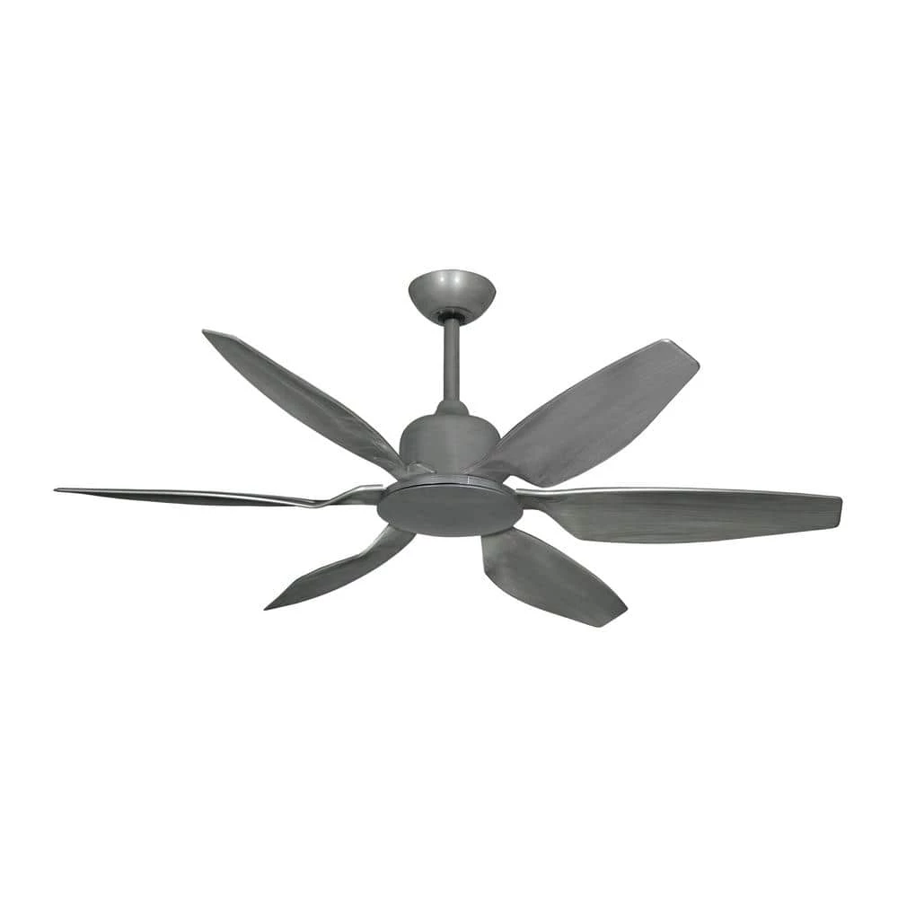 Titan II Wi-Fi 52 in. Resin Indoor/Outdoor Brushed Nickel Smart Ceiling Fan with Remote Control by TroposAir