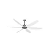 Titan II Wi-Fi 66 in. Indoor/Outdoor Brushed Nickel/PW Smart Ceiling Fan with Remote Control by TroposAir