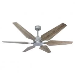 Optum 60 in. Indoor/Outdoor Brushed Nickel Smart Ceiling Fan with Remote Control by TroposAir