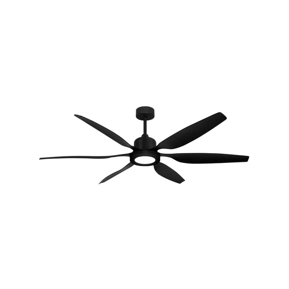 Titan II Wifi 66 in. Integrated LED Indoor/Outdoor Matte Black Smart Ceiling Fan with Remote Control by TroposAir