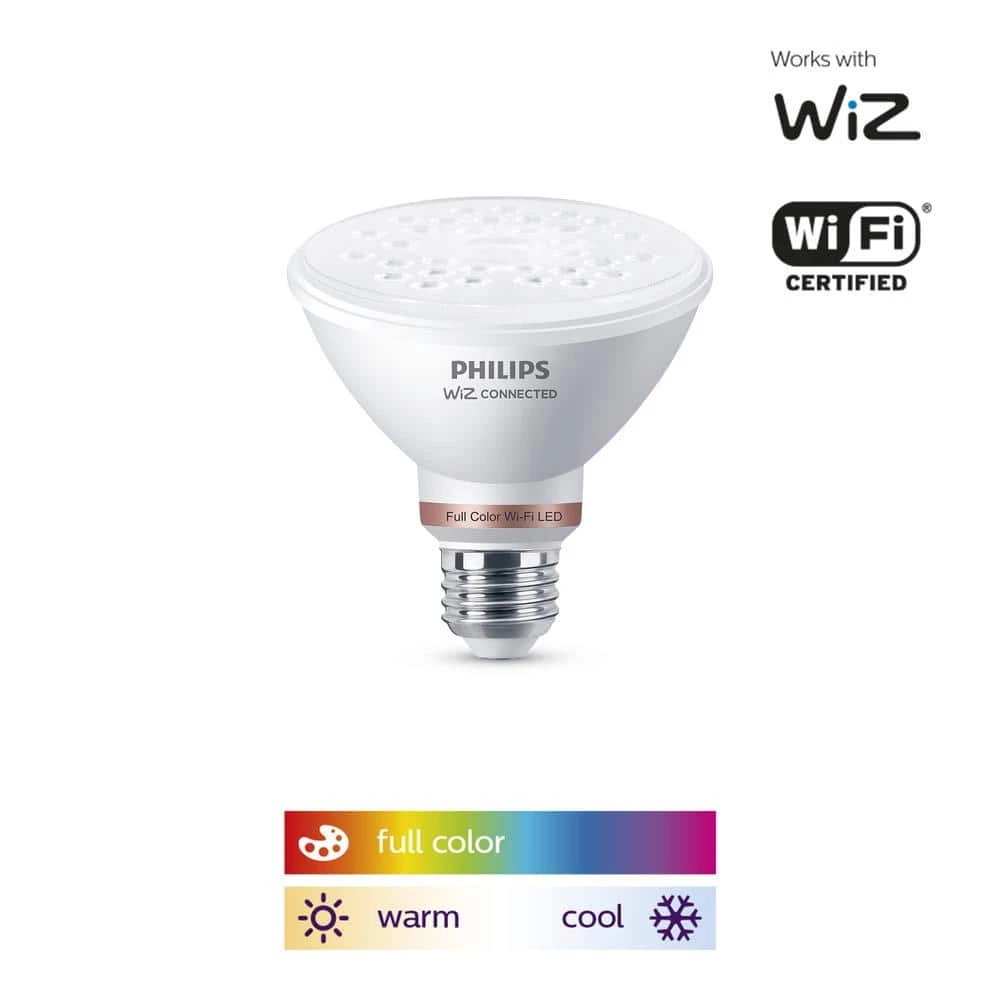 Color and Tunable White PAR30S 75W Equivalent Dimmable Smart Wi-Fi WiZ Connected LED Light Bulb by Philips - Image 4