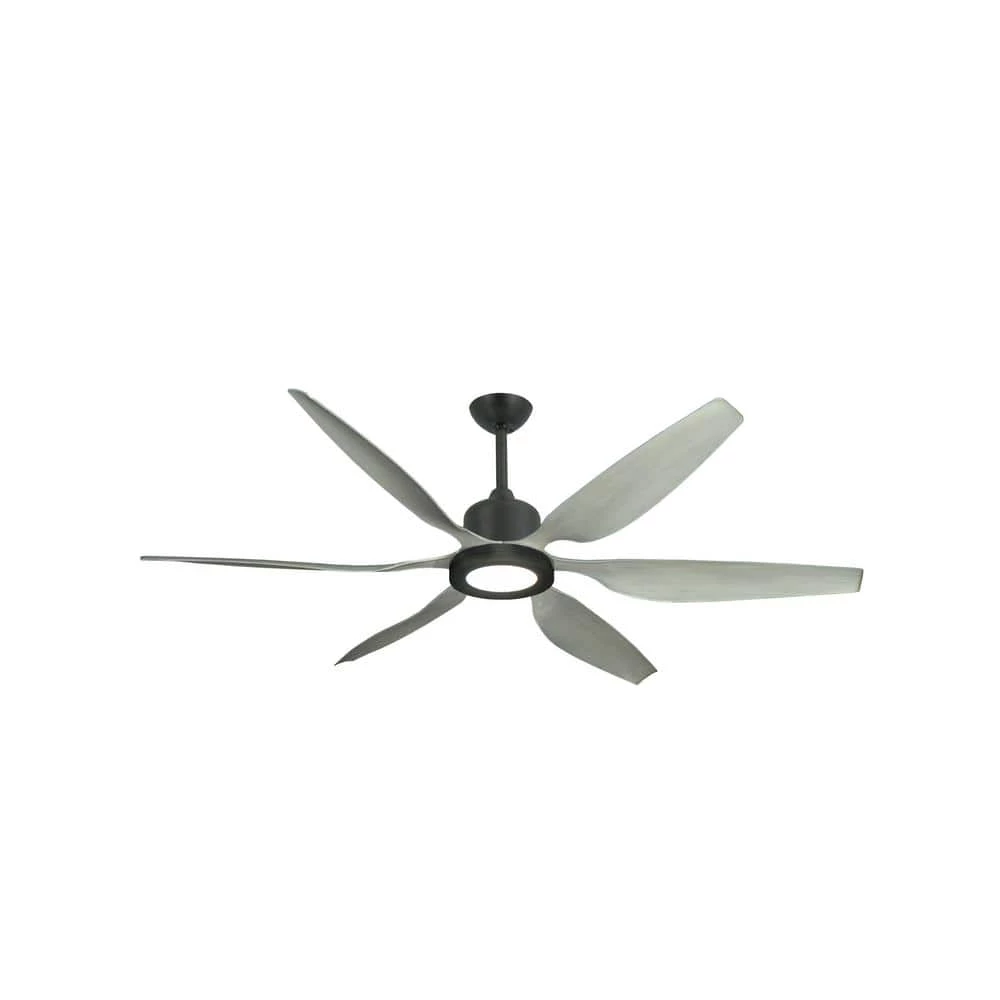 Titan II Wi-Fi 66 in. Integrated LED Indoor/Outdoor Oil Rubbed Bronze/Stone Smart Ceiling Fan with Remote Control by TroposAir - Image 2