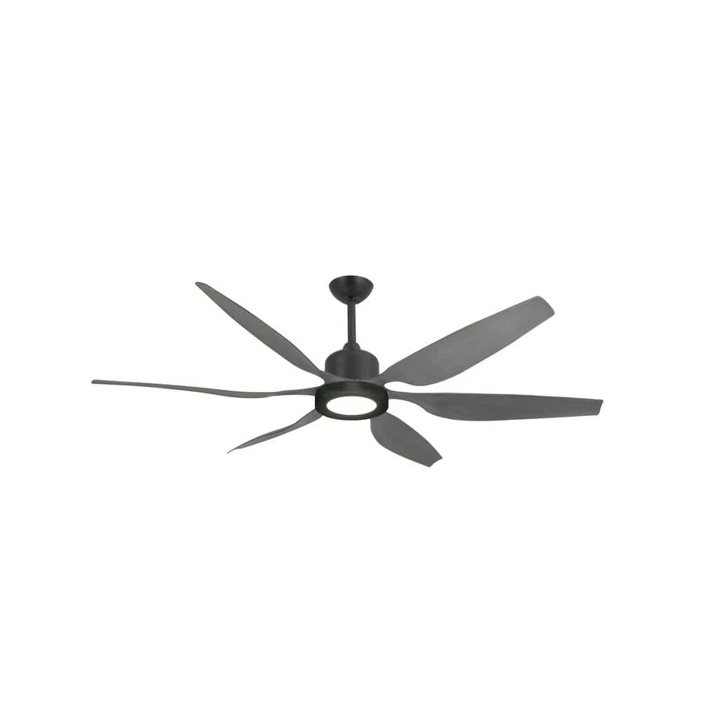 Titan II Wi-Fi 66 in. Integrated LED Indoor/Outdoor Oil Rubbed Bronze/BN Smart Ceiling Fan with Remote Control by TroposAir