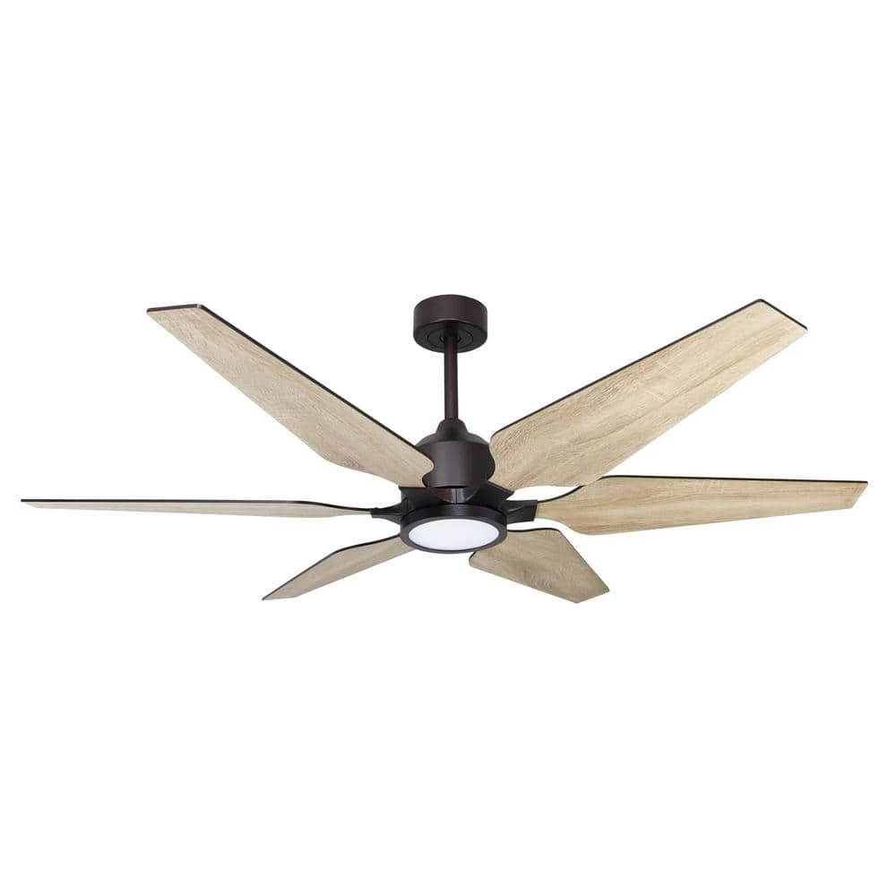 Optum 60 in. Integrated LED Indoor/Outdoor Oil Rubbed Bronze Smart Ceiling Fan with Light and Remote Control by TroposAir - Image 2