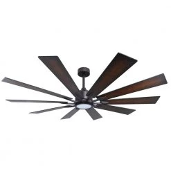 Fusion 66 in. Integrated LED Indoor/Outdoor Oil Rubbed Bronze Smart Ceiling Fan with Light and Remote Control by TroposAir