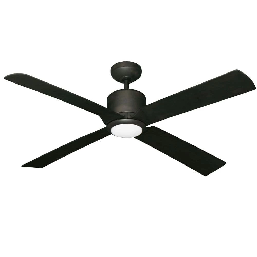 Estero 52 in. Integrated LED Indoor/Outdoor Oil Rubbed Bronze Ceiling Fan with Light and Remote Control by TroposAir