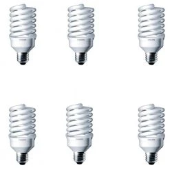 100-Watt Equivalent T2 Spiral CFL Light Bulb Soft White (2700K) (6-Pack) by Philips
