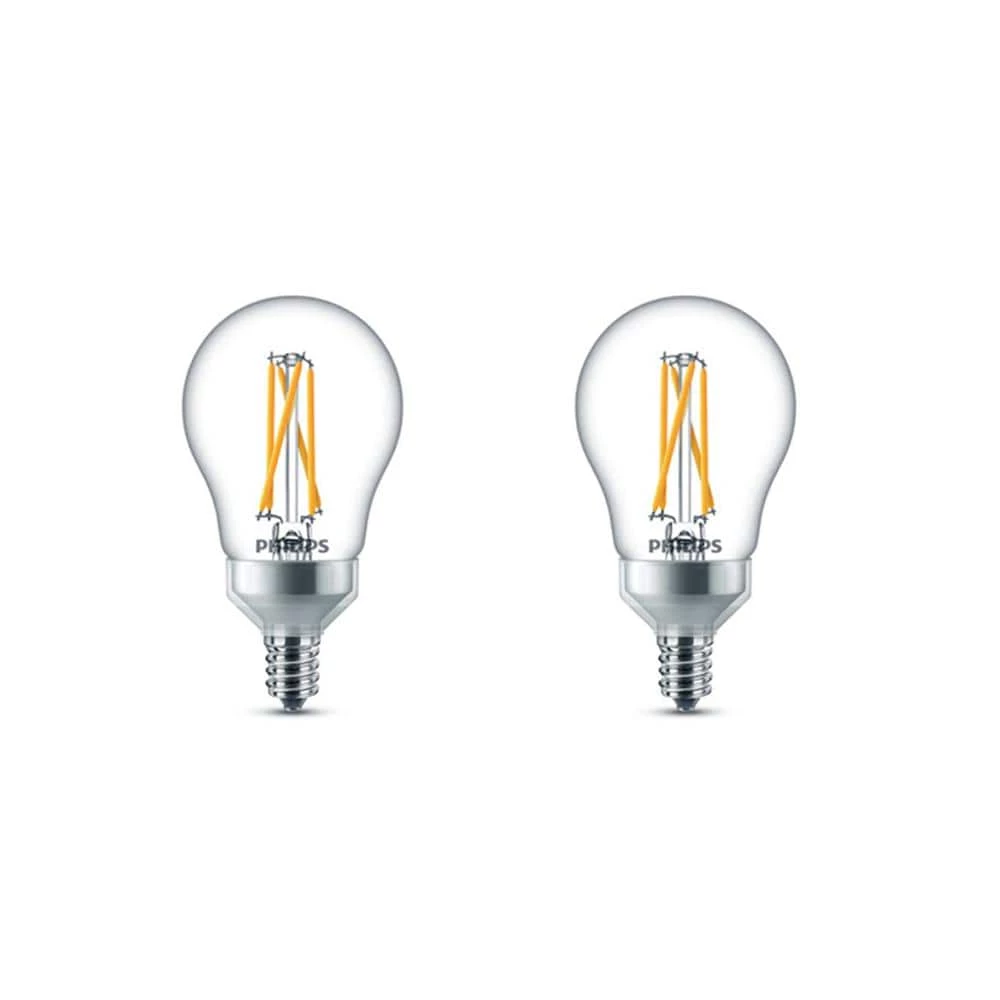 60-Watt Equivalent A15 Dimmable Candelabra Base LED Light Bulb Soft White with Warm Glow Dimming Effect (4-Pack) by Philips