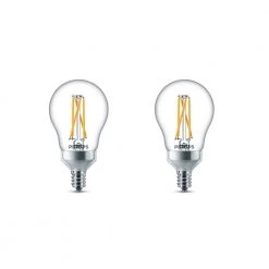 60-Watt Equivalent A15 Dimmable Candelabra Base LED Light Bulb with Warm Glow Dimming Effect Soft White (2-Pack) by Philips