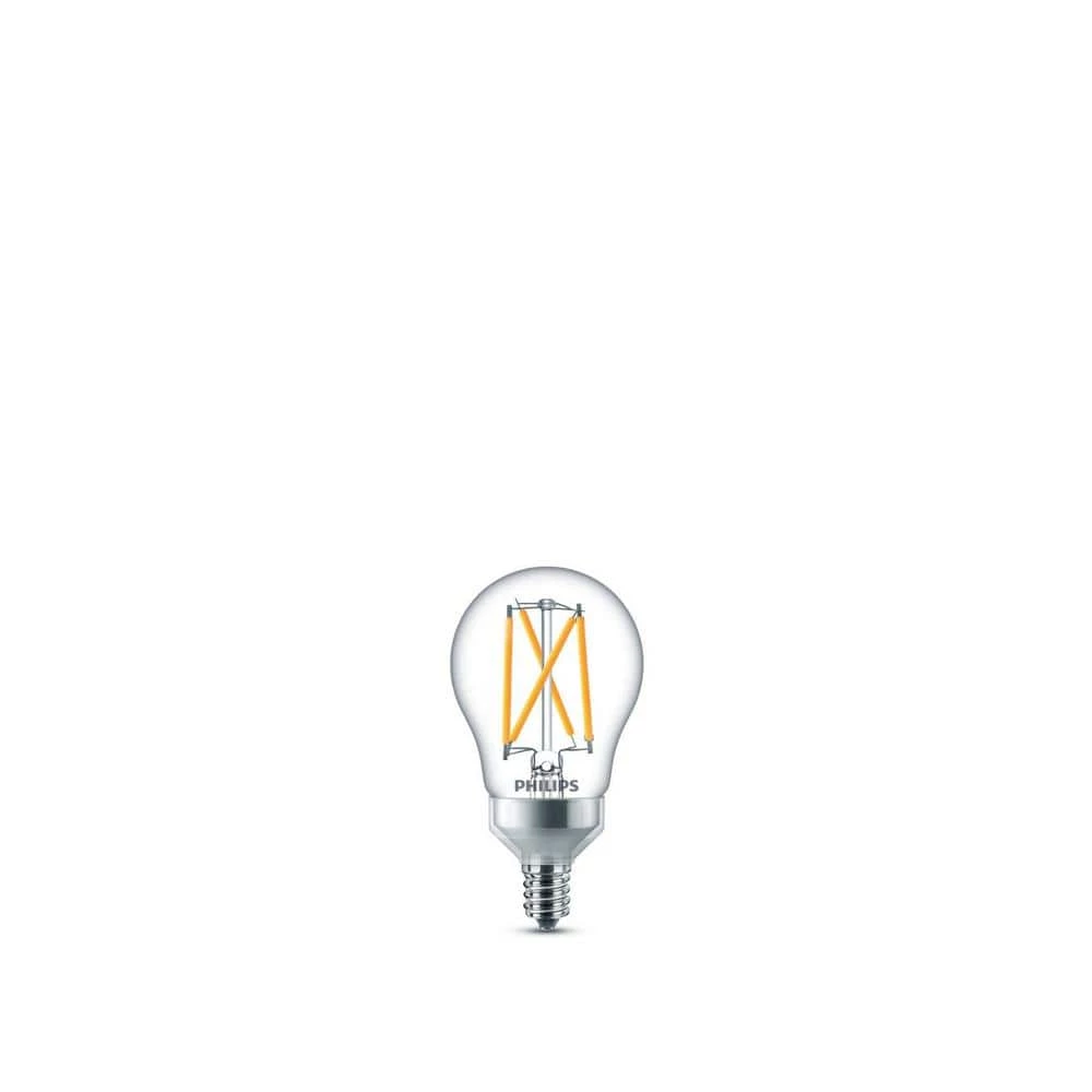 60-Watt Equivalent A15 Dimmable Candelabra Base LED Light Bulb Soft White with Warm Glow Dimming Effect (4-Pack) by Philips - Image 6