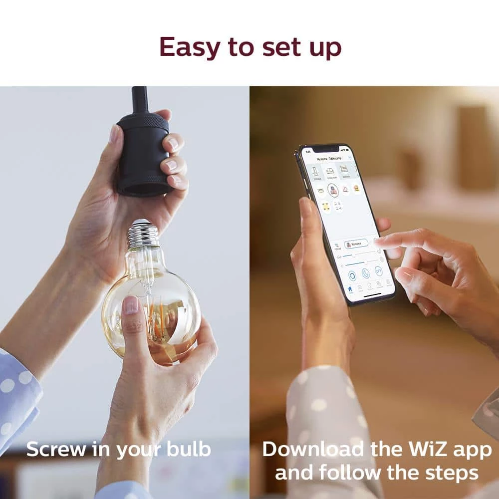 Amber G25 LED 40W Equivalent Dimmable Smart Wi-Fi Wiz Connected Wireless Light Bulb by Philips - Image 4