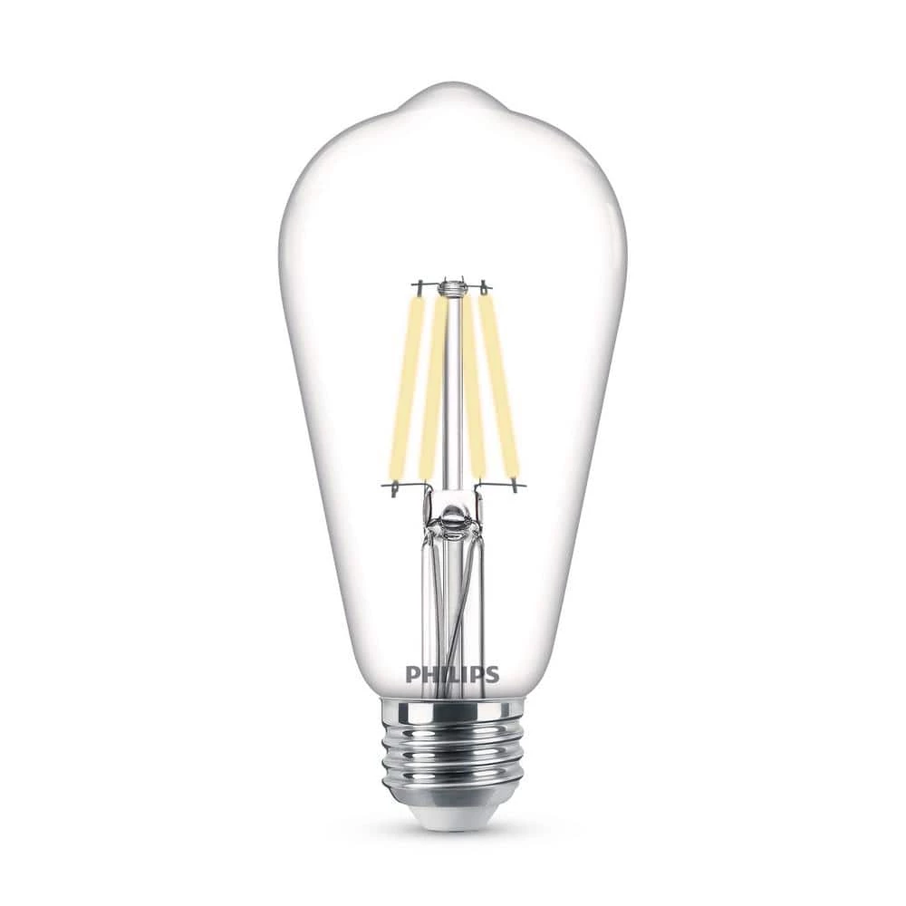 40-Watt Equivalent ST19 Clear Glass Dimmable E26 Vintage Edison LED Light Bulb Daylight 5000K (2-Pack) by Philips