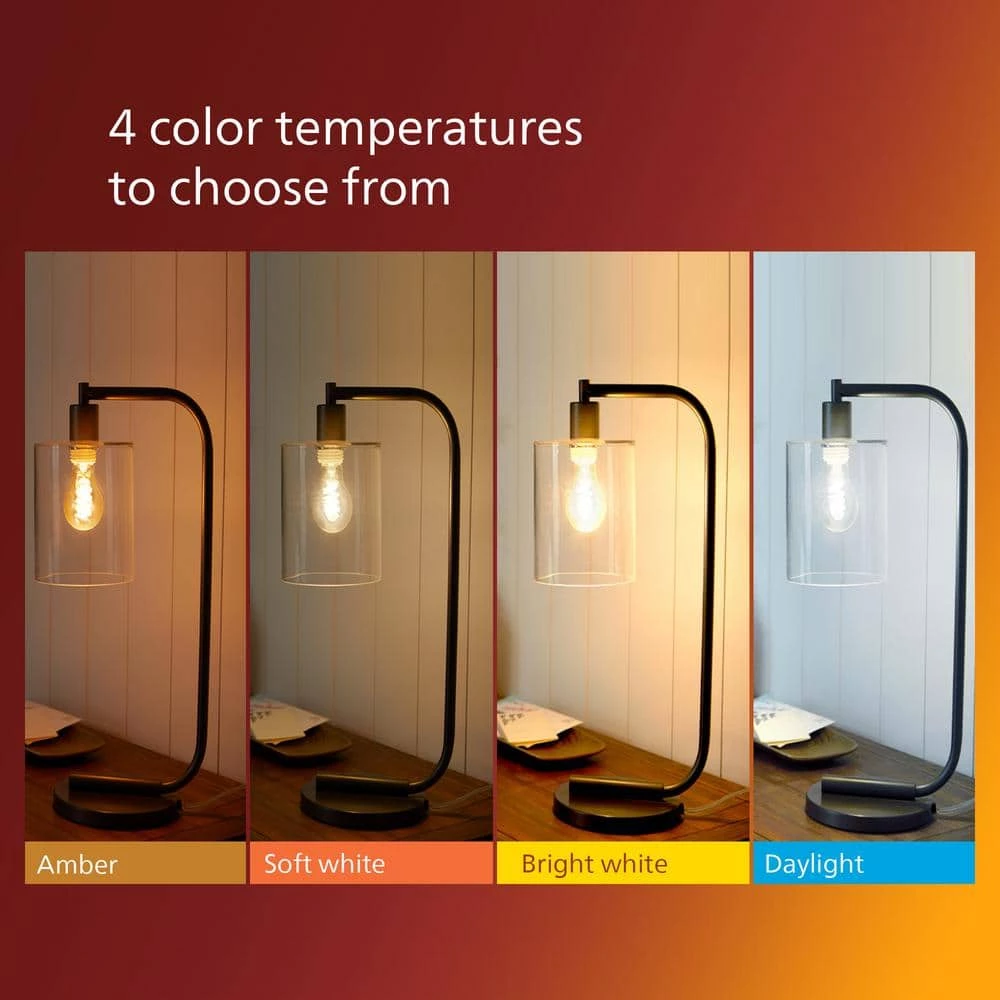 75-Watt Equivalent ST19 Clear Glass Dimmable E26 Vintage Edison LED Light Bulb Daylight 5000K (2-Pack) by Philips - Image 3