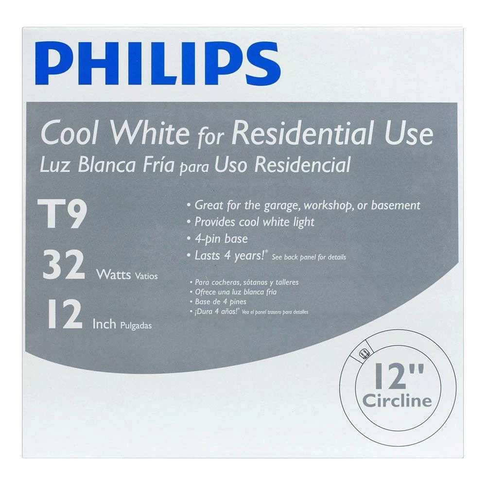 32-Watt 12 in. Circline T9 Linear Fluorescent Tube Light Bulb, Cool White Plus (4100K) (12-Pack) by Philips - Image 4