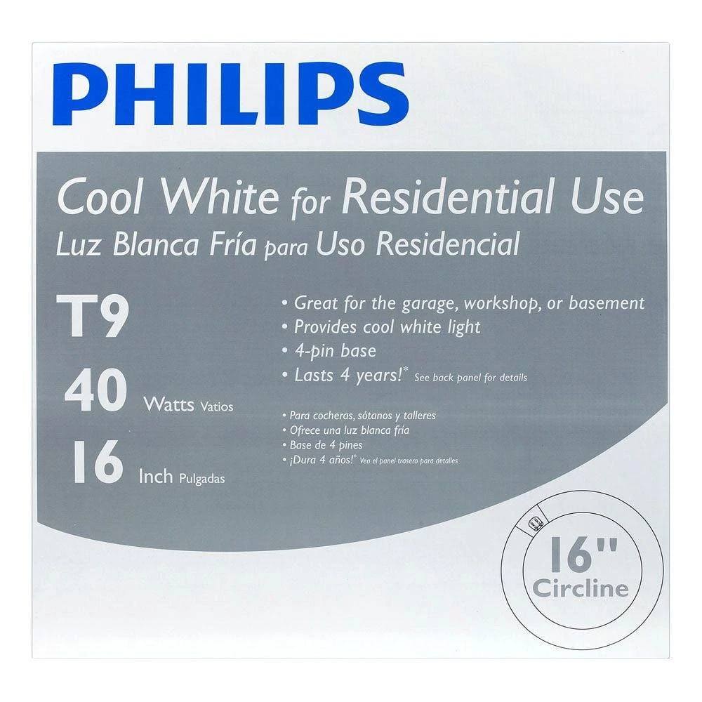 40-Watt 16 in. Linear Circline T9 Fluorescent Tube Light Bulb Cool White (4100K) (1-Bulb) by Philips - Image 4