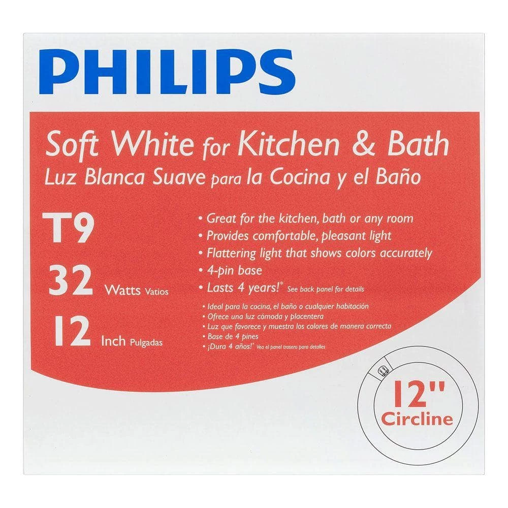 32-Watt 12 in. Linear T9 Circline Fluorescent Tube Light Bulb Bright White (3000K) (12-Pack) by Philips - Image 4