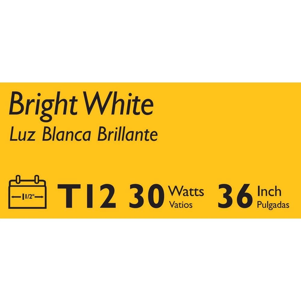 30-Watt 3 ft. Linear T12 Type A Fluorescent Tube Light Bulb Bright White (3000K) by Philips - Image 4