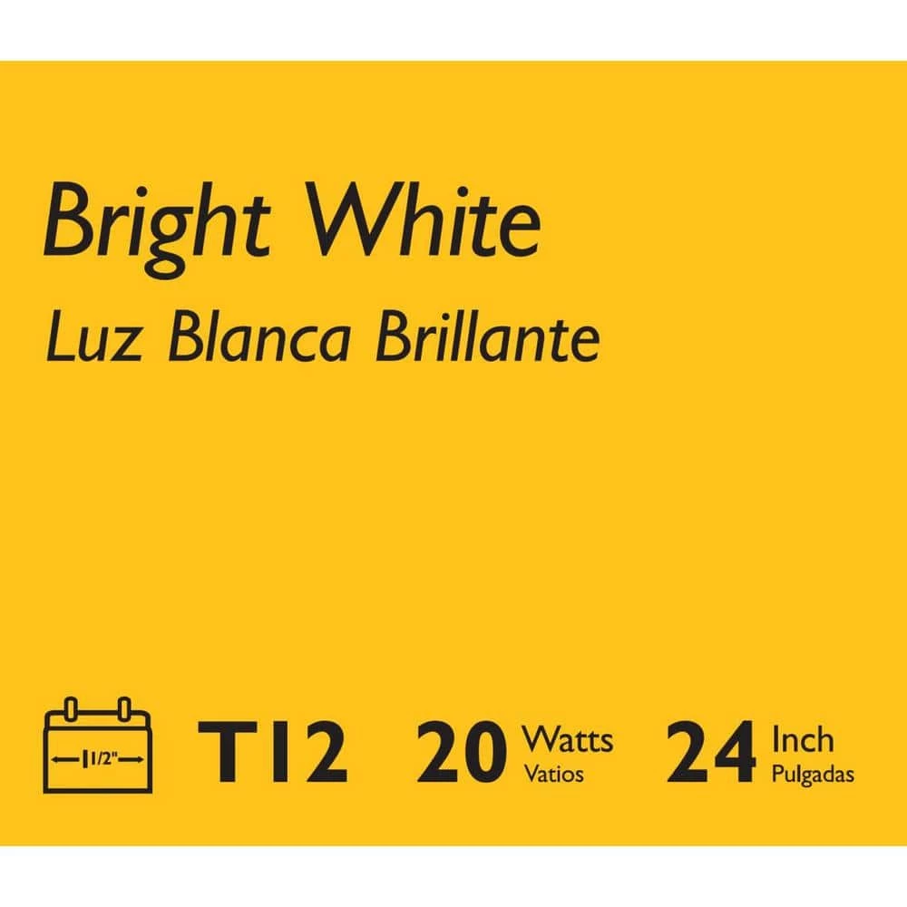 20-Watt 2 ft. Linear T12 Fluorescent Tube Light Bulb Bright White (3000K) by Philips - Image 4