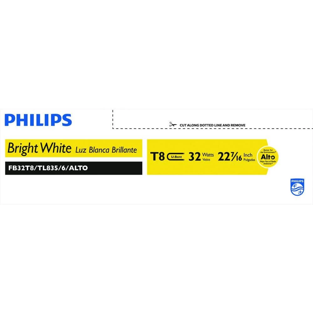 32-Watt T8 Linear U-Bend Alto Fluorescent Tube Light Bulb, Bright White (3500K) (1-Bulb) by Philips - Image 4