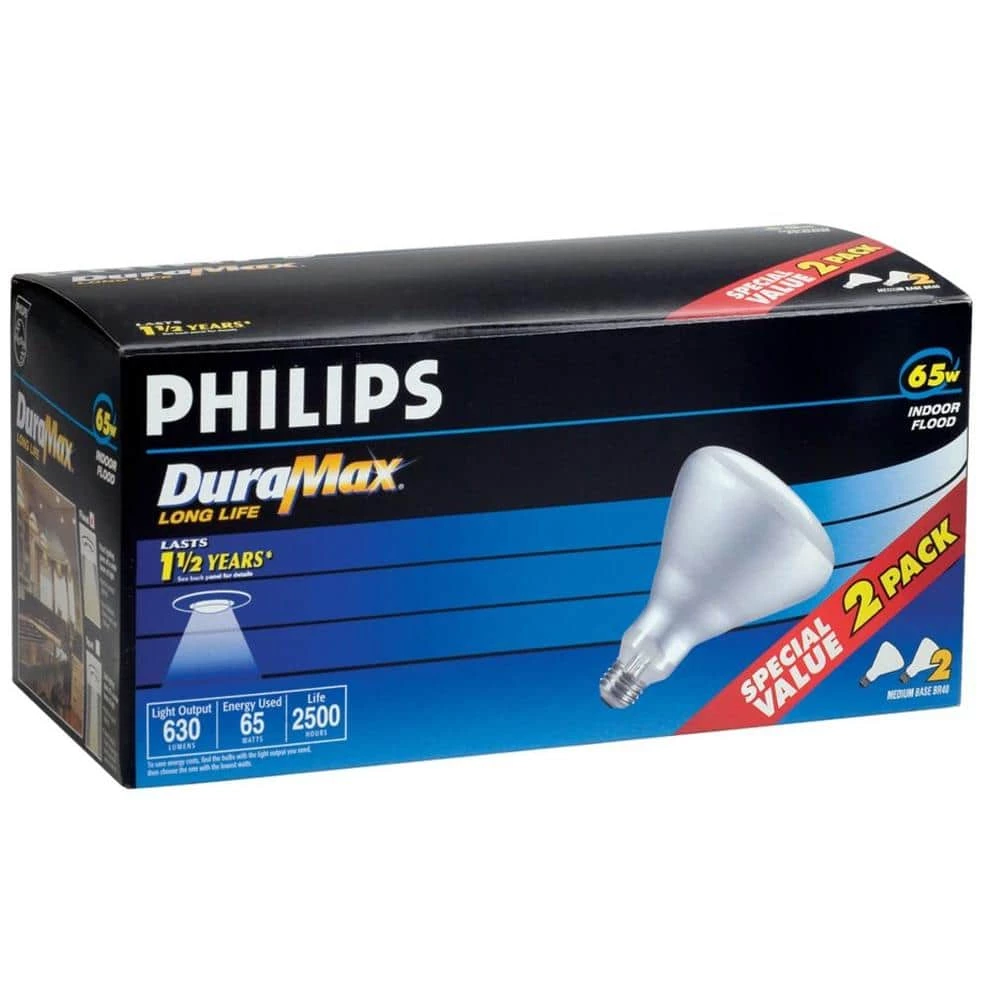 65-Watt BR40 Incandescent DuraMax Indoor Flood Light Bulb (2-Pack) by Philips - Image 5