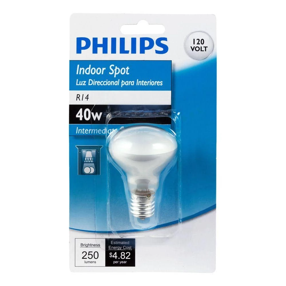 40-Watt R14 Incandescent Intermediate Base Light Bulb Soft White (2700K) by Philips - Image 4