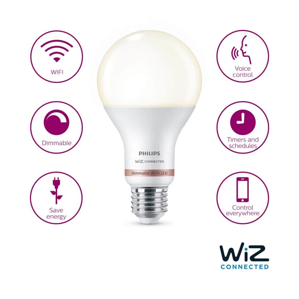 Soft White A21 LED 100W Equivalent Dimmable Smart Wi-Fi Wiz Connected Wireless LED Light Bulb by Philips - Image 5