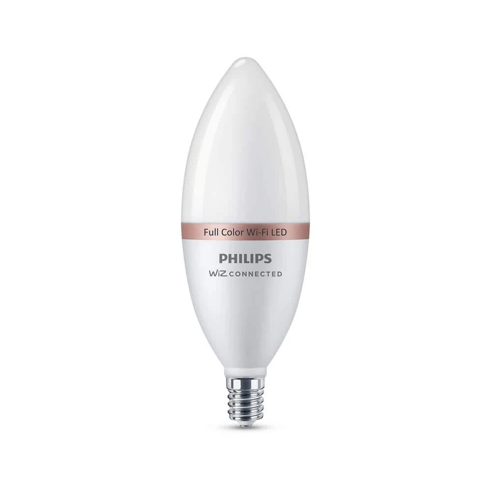 Color and Tunable White B12 LED 40W Equivalent Dimmable Smart Wi-Fi Wiz Connected Wireless LED Light Bulb by Philips