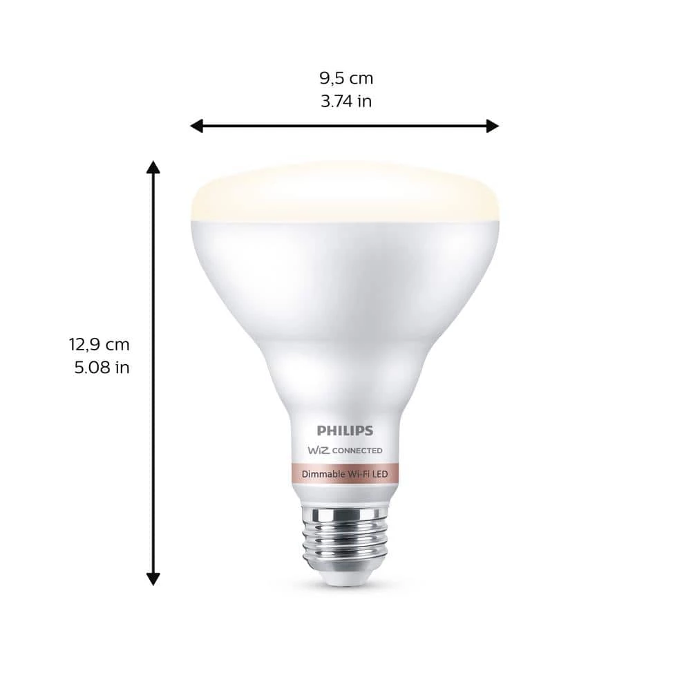 Daylight BR30 LED 65W Equivalent Dimmable WiZ Connected Smart Light Bulb by Philips - Image 5