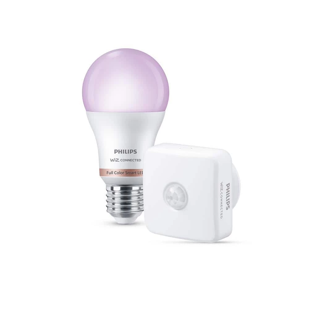 Color and Tunable White LED 60W Equivalent Dimmable Wiz Connected Smart Wi-Fi Light Bulb with Motion Sensor by Philips
