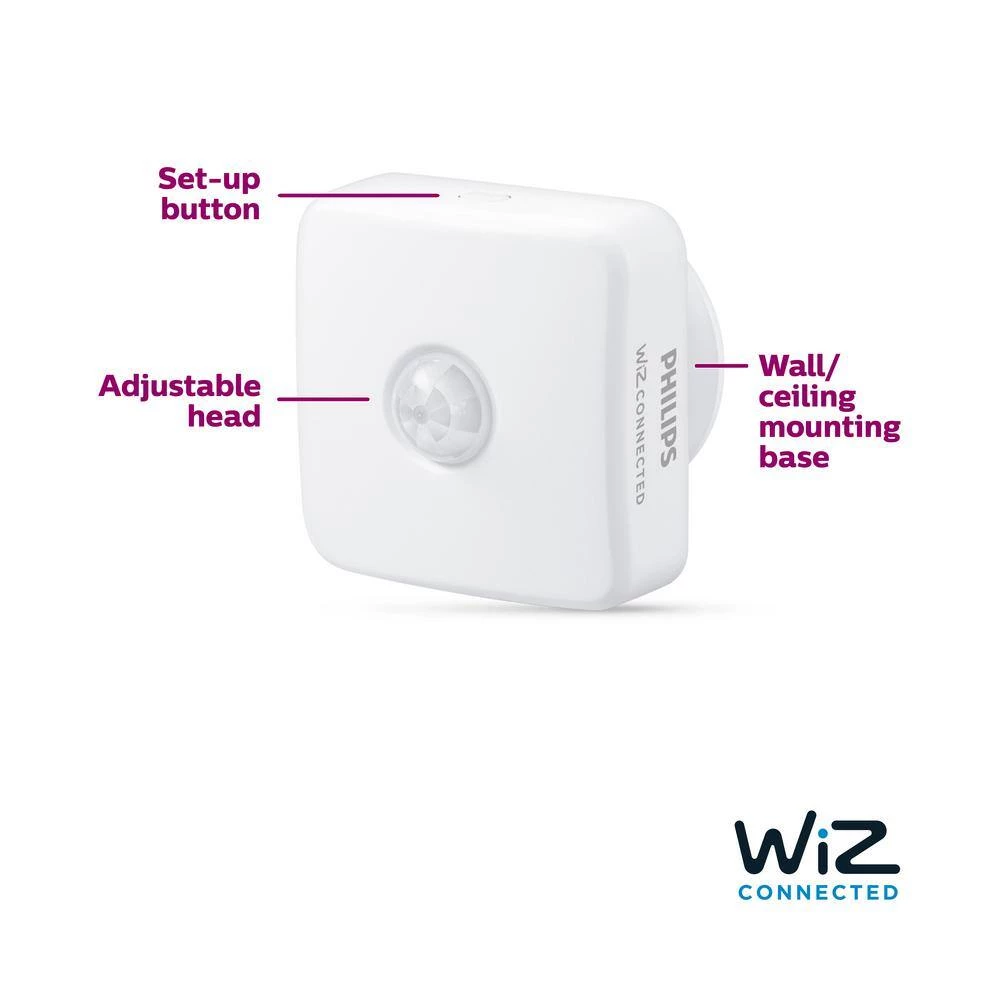 Color and Tunable White LED 60W Equivalent Dimmable Wiz Connected Smart Wi-Fi Light Bulb with Motion Sensor by Philips - Image 8