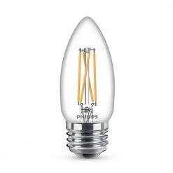 40-Watt Equivalent B11 Clear Glass Non-Dimmable E26 LED Light Bulb Daylight 5000K (3-Pack) by Philips