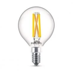 60-Watt Equivalent Ultra Definition G16.5 Clear Glass Dimmable E12 LED Light Bulb Soft White Warm Glow 2700K (2-Pack) by Philips