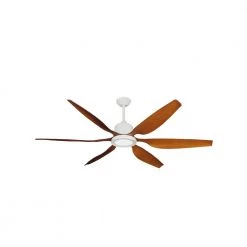 Titan II Wi-Fi 66 in. Integrated LED Indoor/Outdoor Pure White/Natural Cherry Smart Ceiling Fan with Remote Control by TroposAir