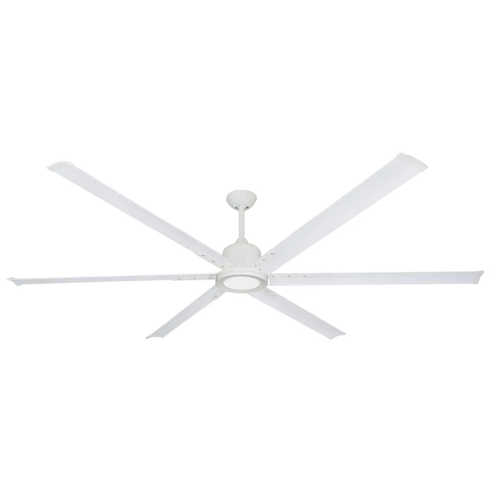 Titan II Wi-Fi 84 in. Indoor/Outdoor Pure White Smart Ceiling Fan and LED Light with Remote Control by TroposAir