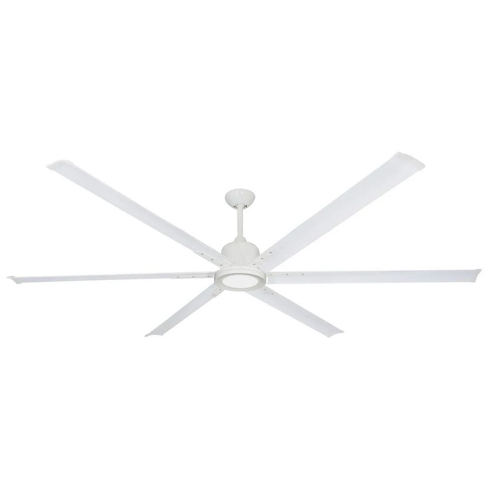 Titan II Wi-Fi 84 in. Indoor/Outdoor Pure White Smart Ceiling Fan and LED Light with Remote Control by TroposAir - Image 2
