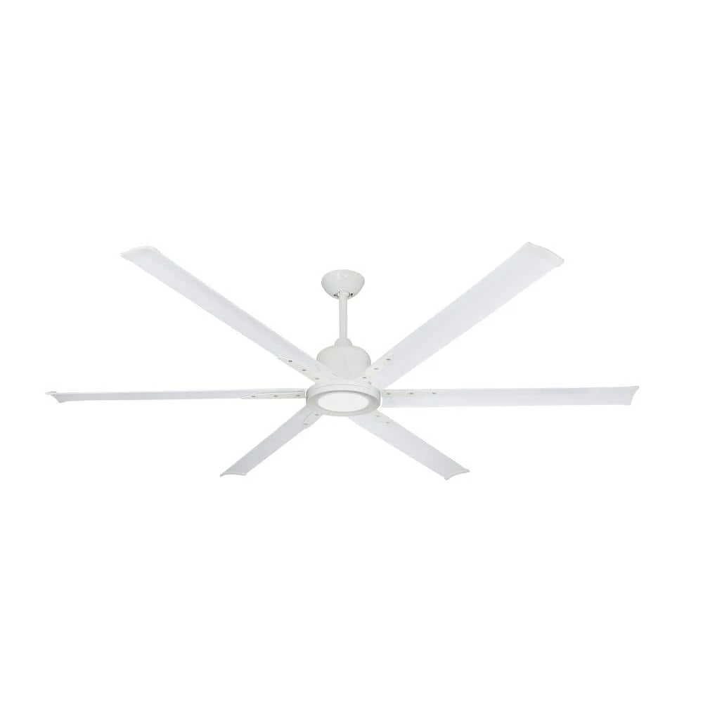 Titan II Wi-Fi 72 in. Indoor/Outdoor Pure White Smart Ceiling Fan and LED Light with Remote Control by TroposAir
