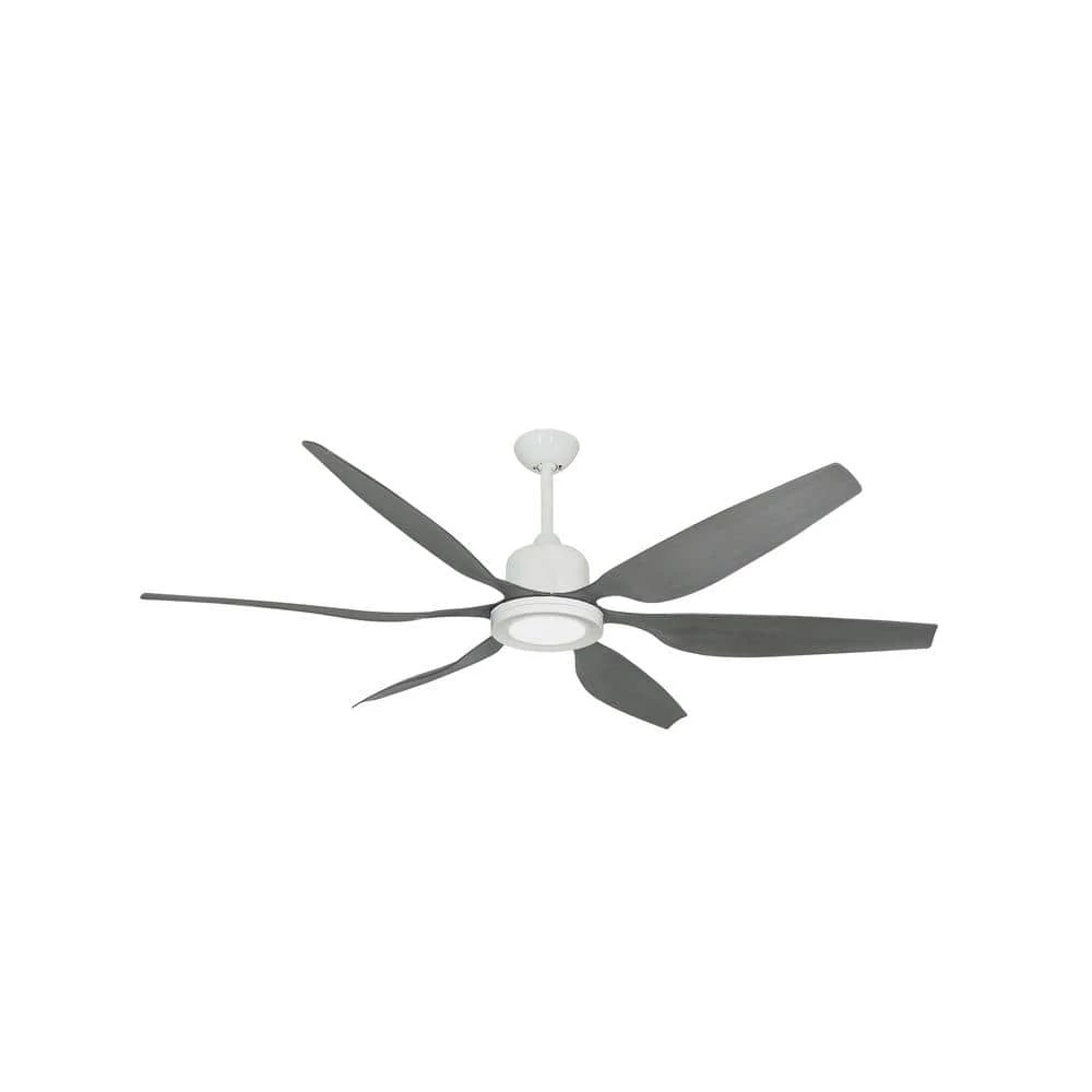 Titan II Wi-Fi 66 in. Integrated LED Indoor/Outdoor Pure White/BN Smart Ceiling Fan with Remote Control by TroposAir