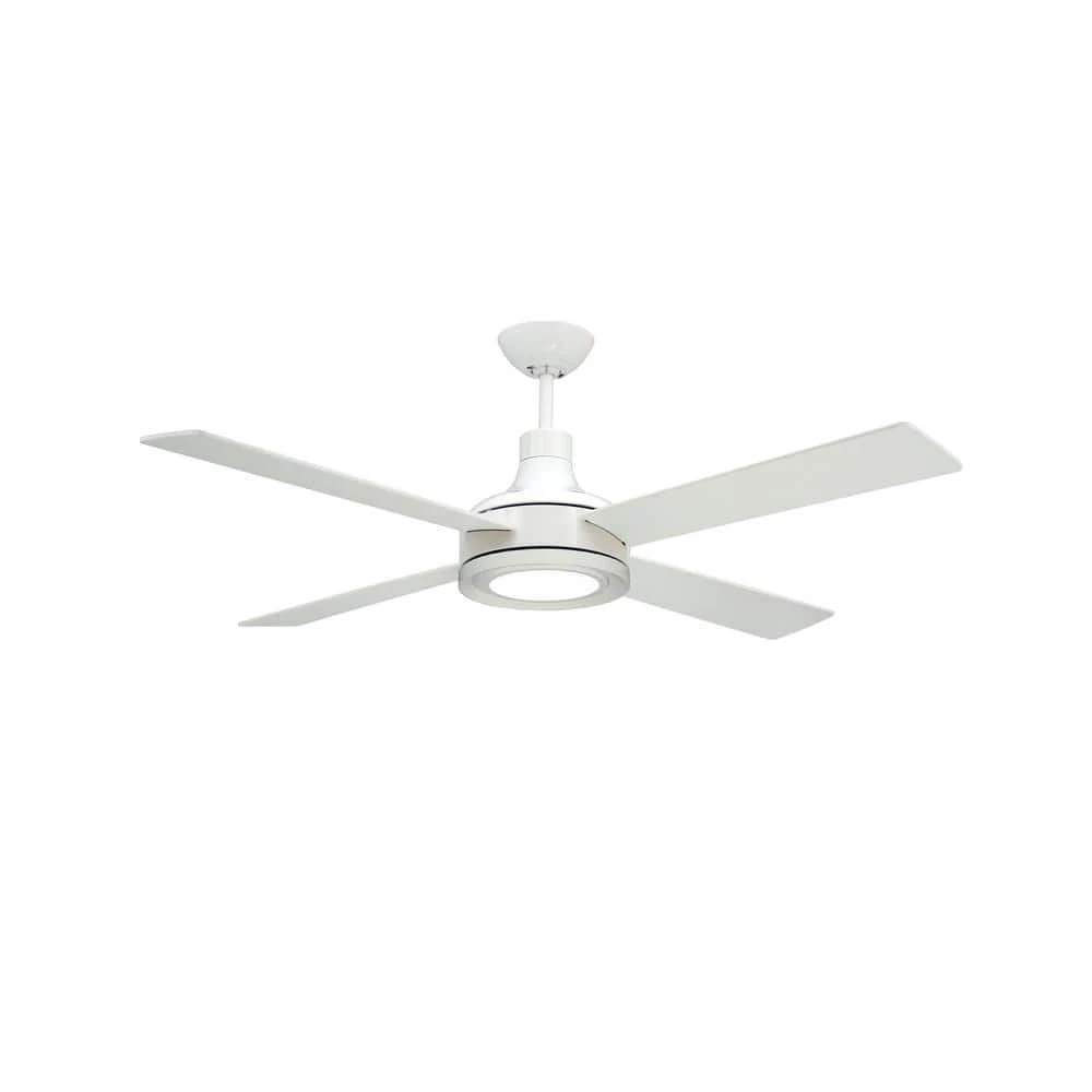 Quantum II 52 in. LED Pure White Ceiling Fan with Light and Remote Control by TroposAir - Image 2