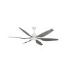 Titan II Wi-Fi 66 in. Indoor/Outdoor Pure White/BN Smart Ceiling Fan with Remote Control by TroposAir