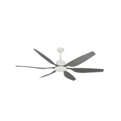 Titan II Wi-Fi 66 in. Indoor/Outdoor Pure White/BN Smart Ceiling Fan with Remote Control by TroposAir