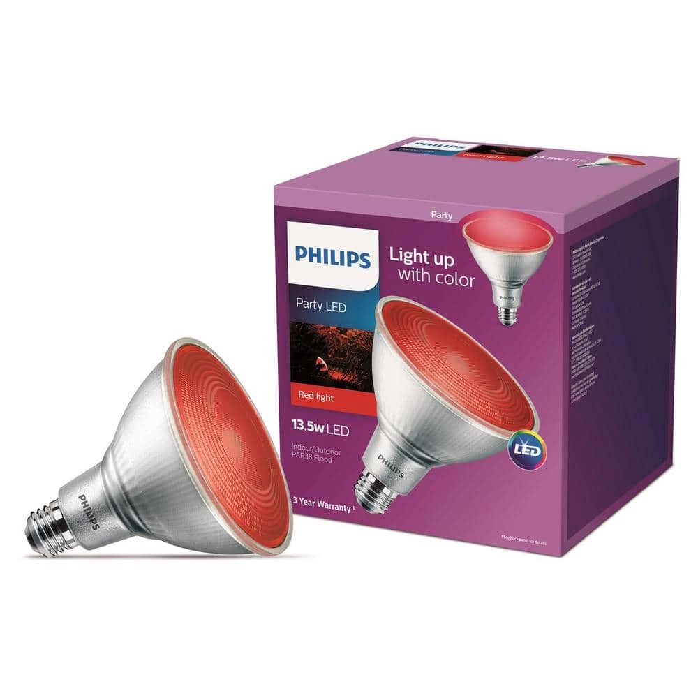 90-Watt Equivalent PAR 38 LED Flood Red by Philips - Image 5