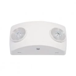 2-Light Thermoplastic Wall or Ceiling Mount LED White Emergency Fixture with Adjustable Optics by Philips