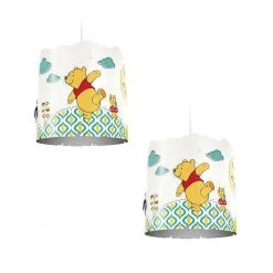 10.24 in. White Plastic Globe Disney Winnie the Pooh Children Kid Suspension Light Lampshade (2-Pack) by Philips